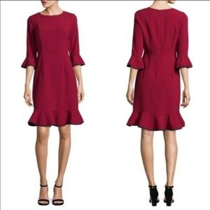 Nanette Lepore Flounce Hem Dress Red Black